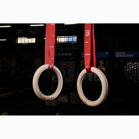 Купить Кольца гимнастические 32 мм красные стропы в Нерюнгри 