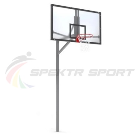 Купить Стойка баскетбольная уличная упрощенная со щитом из оргстекла, кольцом и сеткой SP D 412 в Нерюнгри 